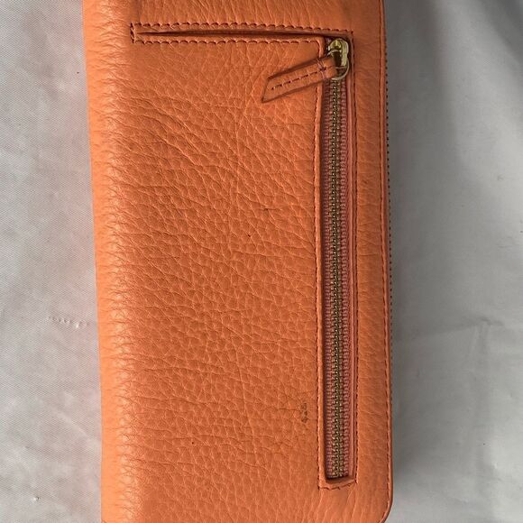 NEW ladies Fossil peach orange zip around wallet - Picture 7 of 7